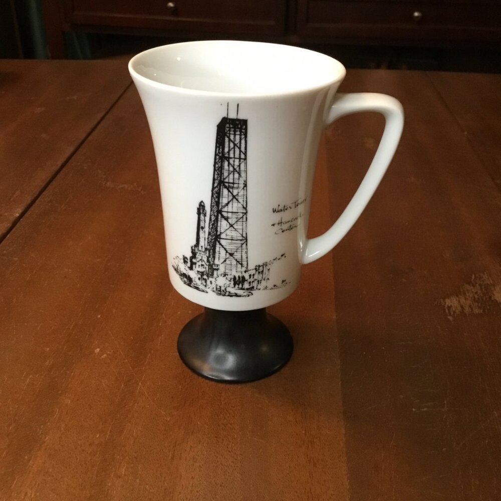 Water Tower & Hancock Center Chicago Illinois Coffee/Tea Footed Mug Seyei China
